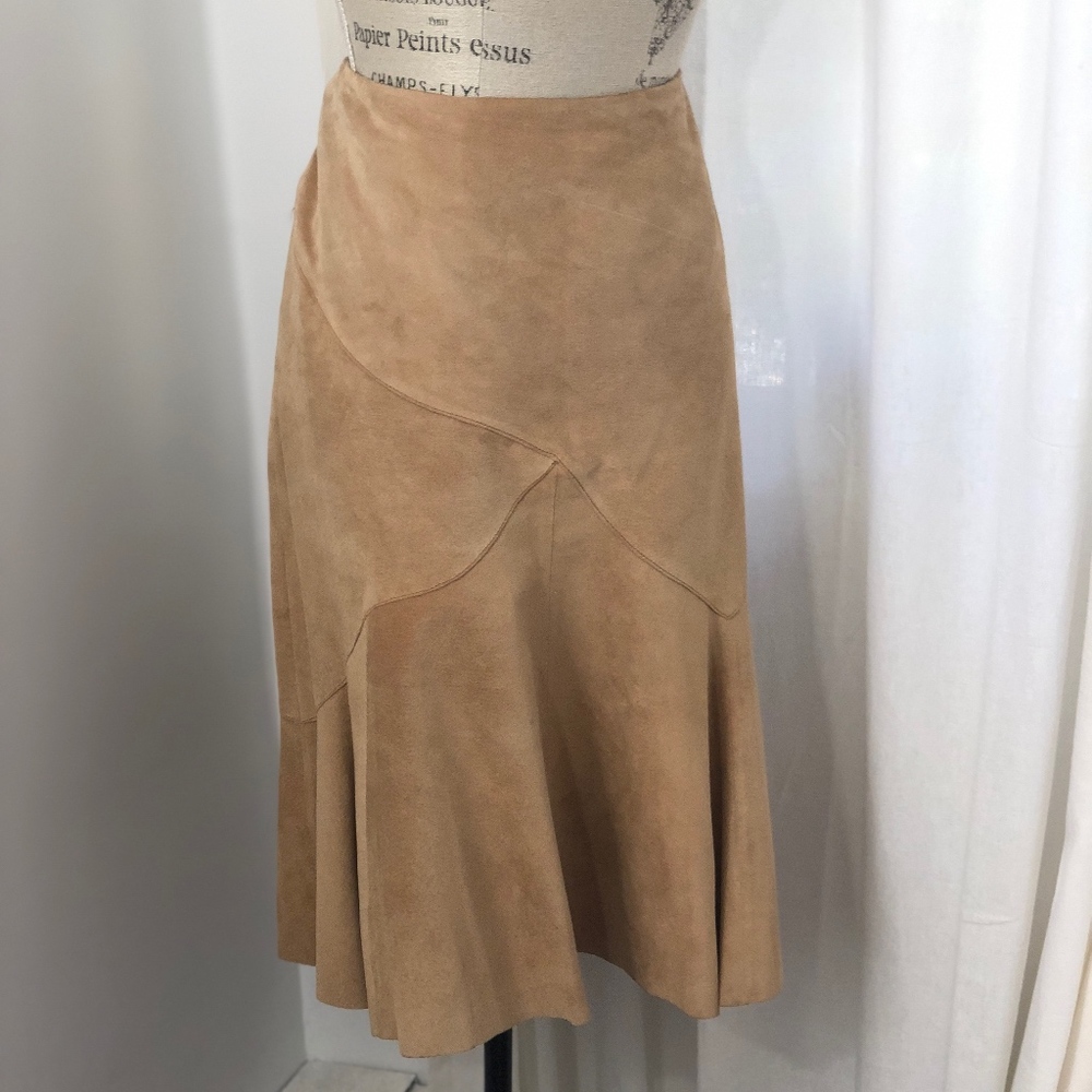 Ideology Tan Suede Skirt